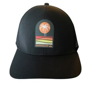 Quiksilver Sunset Palm Tree Black Snapback Hat One Size